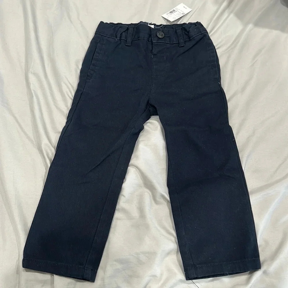 NWT navy blue khaki pants for toddler boy